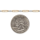 Gold filled and silver chain with a quarter dollar coin on a white background